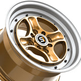 1 X Spec-1 SPT-35 Gold & Machined Lip 15X8 4x100/4x114.3 73.1 Hub 25 Offset Gold Wheel Rim