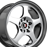 1 X Spec-1 SPT-36 Gloss Black & Machined 16X7 4x100/4x114.3 73.1 Hub 30 Offset Black Wheel Rim