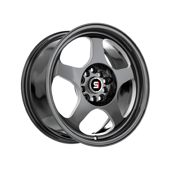 1 X Spec-1 SPT-36 Gloss Black & Milled 16X7 4x100/4x114.3 73.1 Hub 30 Offset Black Wheel Rim