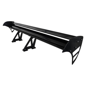 Coolstuffguru 52" Adjustable Black Aluminum Double Deck Rear Trunk Spoiler Wing