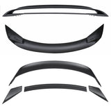 Coolstuffguru Compatible with Ford Mustang GT350R Style 4PC Matte Black ABS Trunk Wing Lower Spoiler