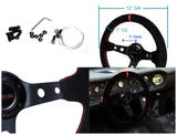 Coolstuffguru Universal 320MM Steering Wheel Deep Dish Sty Black Suede