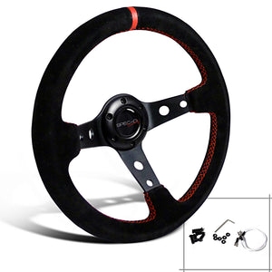 Coolstuffguru Universal 320MM Steering Wheel Deep Dish Sty Black Suede