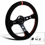 Coolstuffguru Universal 320MM Steering Wheel Deep Dish Sty Black Suede