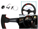 Coolstuffguru Universal 320MM Steering Wheel Deep Dish Real Leather