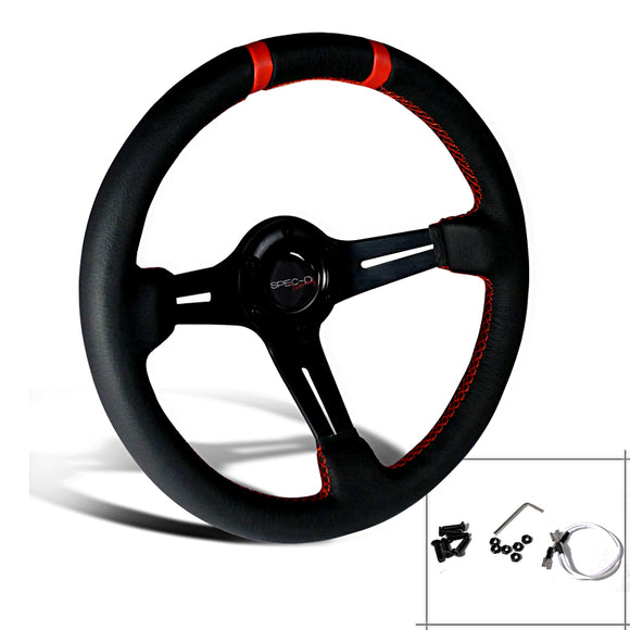 Coolstuffguru Universal 320MM Steering Wheel Deep Dish Real Leather