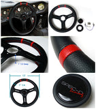 Coolstuffguru Universal 330MM Racing Steering Wheel Black Pvc Leather