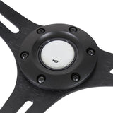 Coolstuffguru Black 3-Spoke 350mm Racing Wooden Tiff Blue Feather Printing Steering Wheel