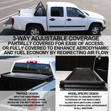 Coolstuffguru Compatible with Ford F150 Super Crew Cab 6.5ft Bed Black Tri-Fold Trifold Soft Tonneau Cover