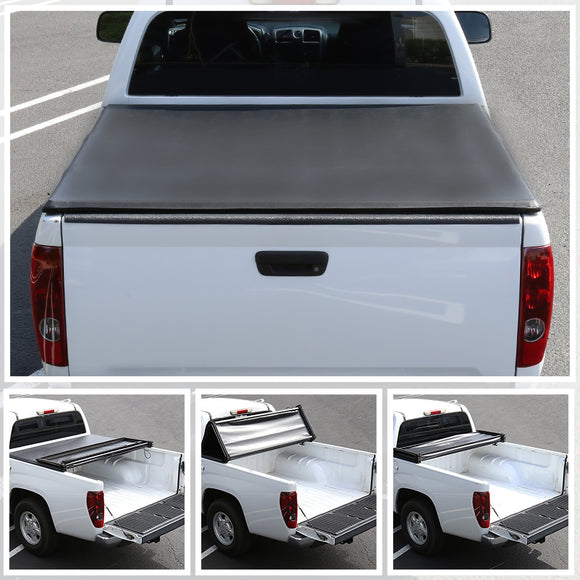 Coolstuffguru Compatible with Toyota Tacoma 6FT Short Bed Soft Black Trifold Tonneau Cover