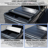 Coolstuffguru Hard Quad Fold Tonneau Cover Compatible with Nissan Forntier 6'-1" Bed W/ Or W/Out Utilitrack 2005-2011