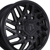 1 X TIS 544B Dually 17X6.5 8X6.50 121.7 Hub +129 Offset Gloss Black Wheel Rim