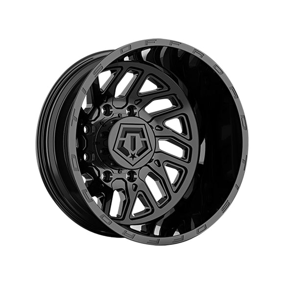1 X TIS 544B Dually 17X6.5 8X200 142 Hub -140 Offset Gloss Black Wheel Rim