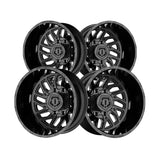 1 X TIS 544B Dually 17X6.5 8X210 154.3 Hub -140 Offset Gloss Black Wheel Rim