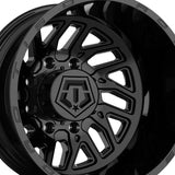 1 X TIS 544B Dually Inner 22X8.25 8X6.50 121.7 Hub +115 Offset Gloss Black Wheel Rim