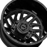 1 X TIS 544B Dually Inner 20X8.25 8X6.50 121.7 Hub +115 Offset Gloss Black Wheel Rim
