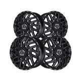 1 X TIS 544BM Dually 20X8.25 8X6.50 121.7 Hub +127 Offset Gloss Black w/Milled Accents Wheel Rim