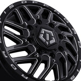 1 X TIS 544BM Dually 20X8.25 8X210 154.3 Hub +127 Offset Gloss Black w/Milled Accents Wheel Rim