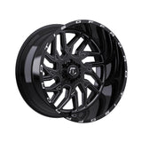 1 X TIS 544BSM 22X12 8X6.50 125.2 Hub -44 Offset Brushed Silver & Milled Wheel Rim