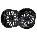 1 X TIS 544BSM 22X12 8X6.50 125.2 Hub -44 Offset Brushed Silver & Milled Wheel Rim