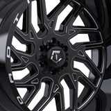 1 X TIS 544BSM 22X12 8X6.50 125.2 Hub -44 Offset Brushed Silver & Milled Wheel Rim