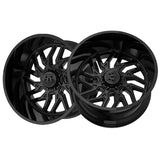 1 X TIS 544B 20X9 8X6.50 125.2 Hub +17 Offset Gloss Black Wheel Rim