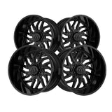 1 X TIS 544B 20X9 8X170 125.2 Hub +01 Offset Gloss Black Wheel Rim