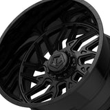 1 X TIS 544B 22X10 8x6.50 125.2 Hub -19 Offset Black Wheel Rim