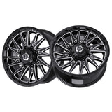 1 X TIS 547BM 2.0 18X9 6X135 106.2 Hub +00 Offset Gloss Black w/Milled Accents Wheel Rim