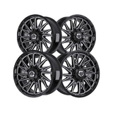 1 X TIS 547BM 2.0 20X9 8X6.50 125.2 Hub +00 Offset Gloss Black Milled Wheel Rim
