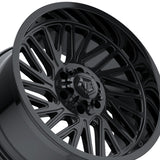 1 X TIS 553B 20X10 8X170 125.2 Hub -12 Offset Black Wheel Rim