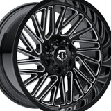1 X TIS 553BM 20X9 8X170 125.2 Hub +00 Offset Black Wheel Rim