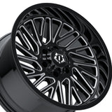 1 X TIS 553BM 20X9 5X5 / 5X5.50 87 Hub +00 Offset Black Wheel Rim