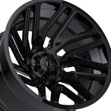 1 X TIS 554B 22X10 6X135/6X5.50 108 Hub -19 Offset Black Wheel Rim
