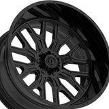 1 X TIS 560B 20X10 8X6.50 125.2 Hub -19 Offset Black Wheel Rim