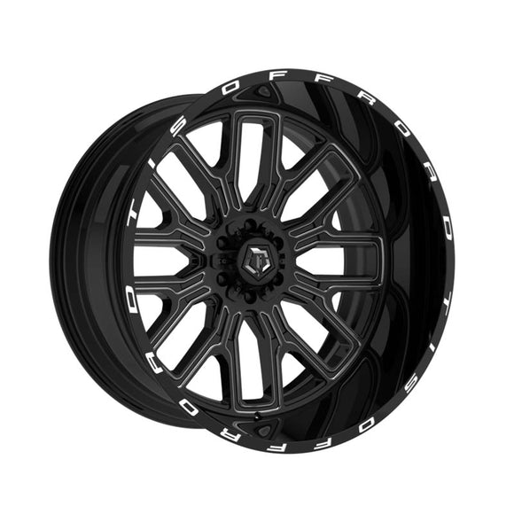 1 X TIS 560BM 20X10 5X5.50/5X150 110.2 Hub -19 Offset Black Wheel Rim