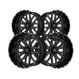 1 X TIS 560BM 20X10 5X5.50/5X150 110.2 Hub -19 Offset Black Wheel Rim