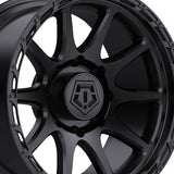 1 X TIS 563B 20X10 6X5.50 106.1 Hub +00 Offset Satin Black Wheel Rim