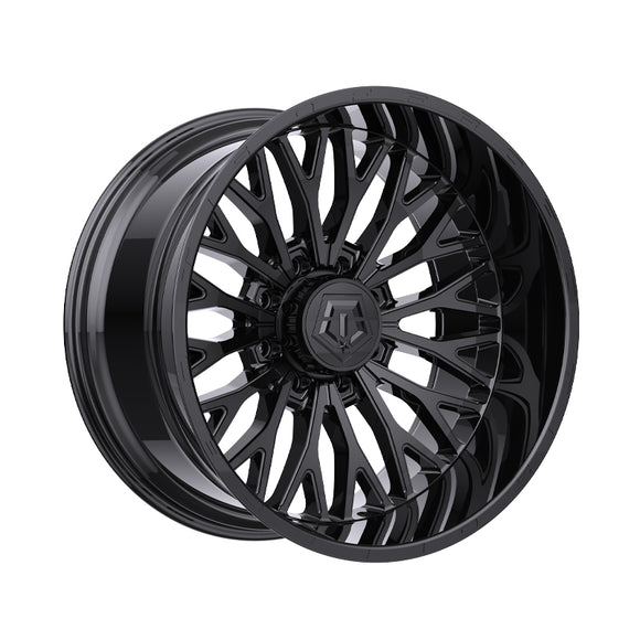 1 X TIS 565B 24X10 6X135 87.1 Hub -24 Offset Gloss Black & Painted lip logo Wheel Rim