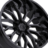 1 X TIS 565B 20X10 6X5.50 106.2 Hub -24 Offset Gloss Black & Painted lip logo Wheel Rim