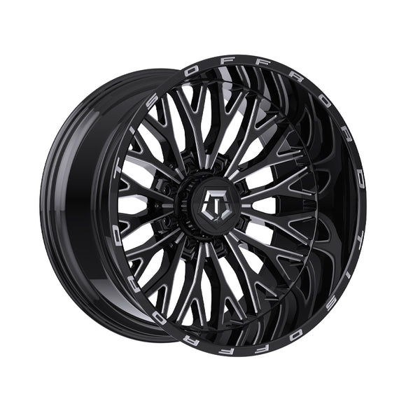 1 X TIS 565BM 20X10 6X5.50 106.2 Hub -24 Offset Black w/Milled Accents Wheel Rim
