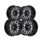 1 X TIS 565BM 22X12 8X170 125.2 Hub -44 Offset Black w/Milled Accents Wheel Rim