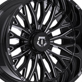 1 X TIS 565BM 20X9 6X135 87.1 Hub 18 Offset Black w/Milled Accents Wheel Rim