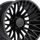 1 X TIS 566B 22X10 6X135 87.1 Hub +10 Offset Gloss Black & Painted lip logo Wheel Rim