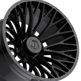 1 X TIS 566B 20X10 8X6.50 125.2 Hub -24 Offset Gloss Black & Painted lip logo Wheel Rim