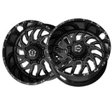 1 X TIS 544BM Dually 22X8.25 8X210 154.3 Hub -198 Offset Gloss Black w/Milled Accents Wheel Rim