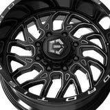 1 X TIS 544B 22X10 6x135 / 6x5.50 108 Hub +10 Offset Black Wheel Rim