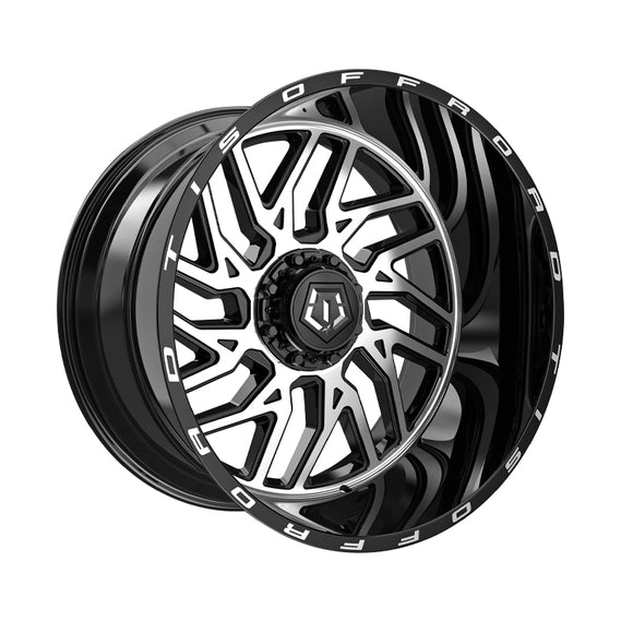 1 X TIS 544MB 22X12 5X5.00/5X5.50 78 Hub -44 Offset Black Wheel Rim