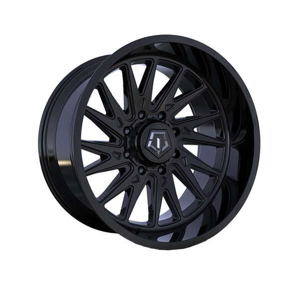 1 X TIS 547B 18X9 8X6.50 125.2 Hub +18 Offset Gloss Black Wheel Rim