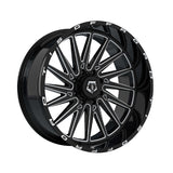 1 X TIS 547BM 24X12 8X170 125.20 Hub -44 Offset Machined Gloss Black Wheel Rim